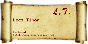Locz Tibor névjegykártya